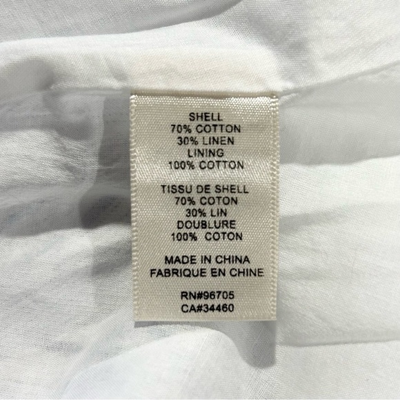 Rebecca Taylor Directional Stripe Belted Cotton Linen Midi Dress Blue White 6 - Picture 9 of 9